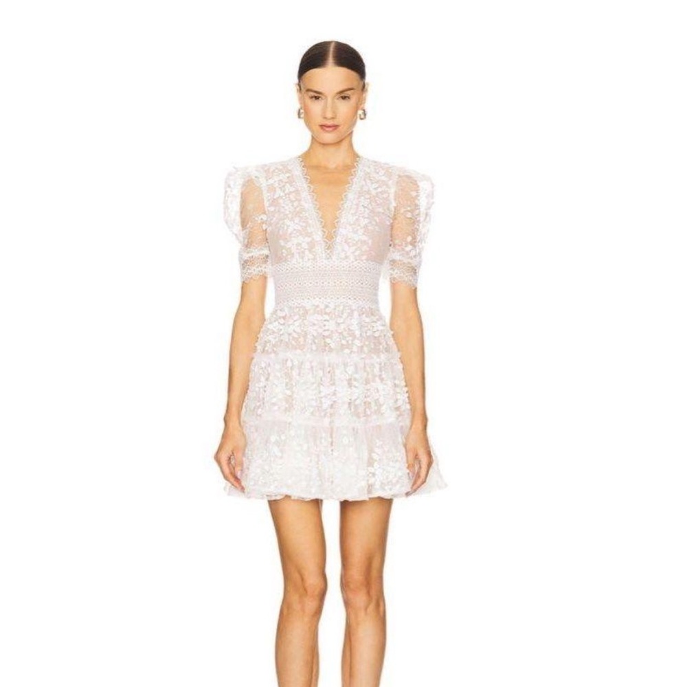 Bronx and Banco White Lace Mini Megan Dress
